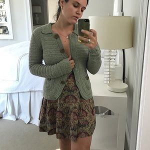 James Coviello Green Metallic Alpaca Sweater sz. S